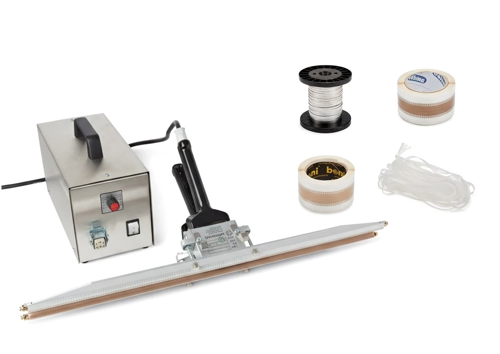 Hawo HPL ISZ IVM 630mm Hand Held Impulse Heat Sealer | Machine & Transformer Power Supply Box + Optional Spare Parts Kit