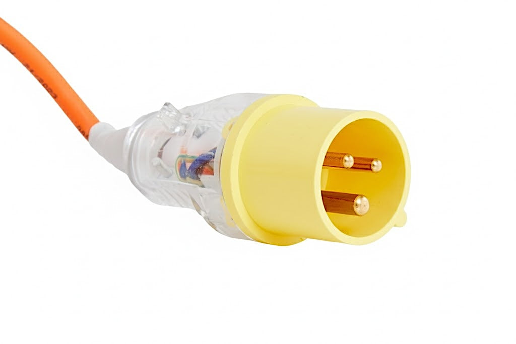 110V Plug Cable Spare Part For HAWO HPL WSZ/WVM 300 & 400 Hand Held Heat Sealer Tongs | Machine To Wall Fitted 2 x Pin + Earth Plug W/Open End for Wiring | IP 44 Rated BS4343 & IEC 60309 | Single Part Item 3.2 MTR Length