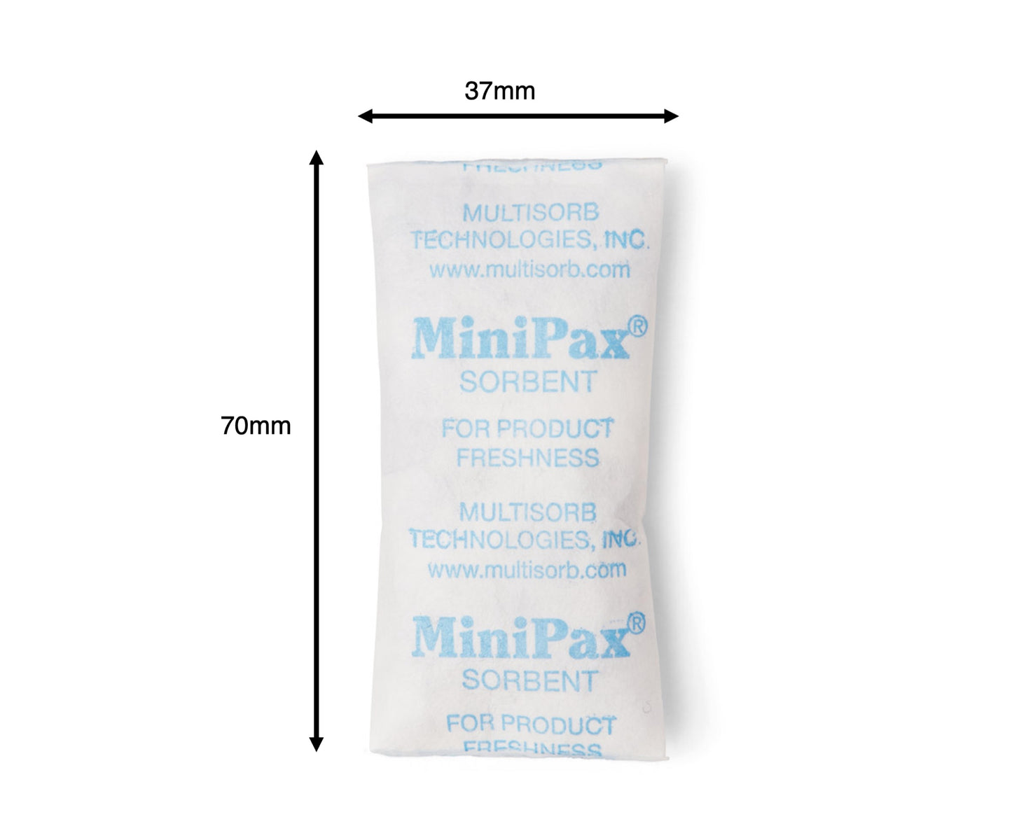 Multisorb MiniPax® Sorbent Packets. Pre Cut Silica Gel Packet Sizes