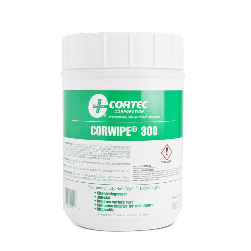 Cortec Corwipe® 300 & 500 Anti Static, Rust Removal, Cleaner Degreaser & Multi Metal Corrosion Inhibitor Wipes Valdamarkdirect.com