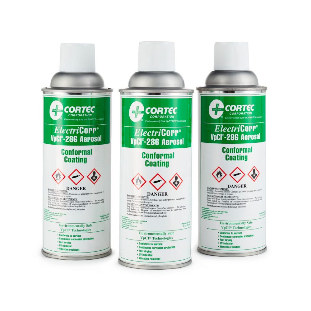 Cortec ElectriCorr® VpCI® 286 EcoSonic® Acrylic Based Conformal Coating 12 oz / 340grm Spray Cans Valdamarkdirect.com