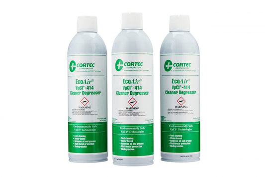 Cortec VpCI® 414 Cleaner Degreaser 400ml EcoAir® Aerosol Spray Cans & 19 ltr Drums Valdamarkdirect.com