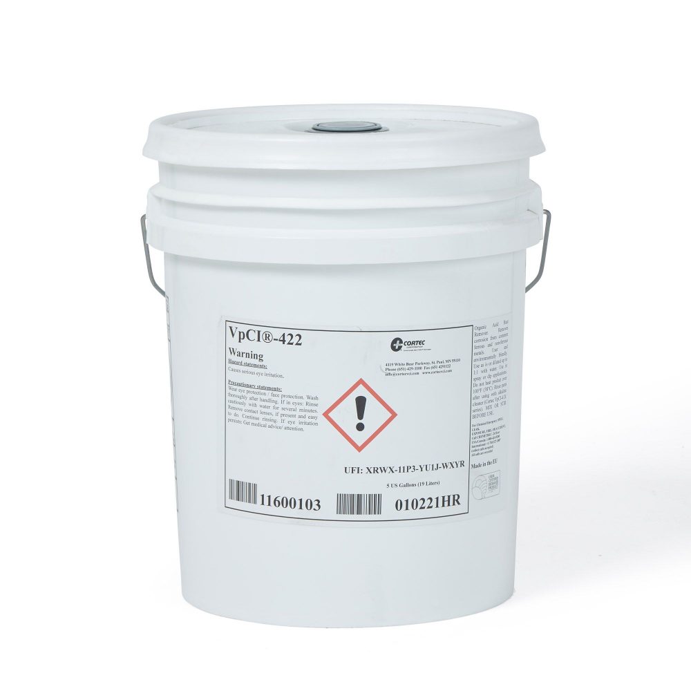 Cortec VpCI® 422 Rust Remover 5 gallon (19 L), 55 gallon (208 L) drums & 14oz EcoAir® Aerosol Spray Cans Valdamarkdirect.com