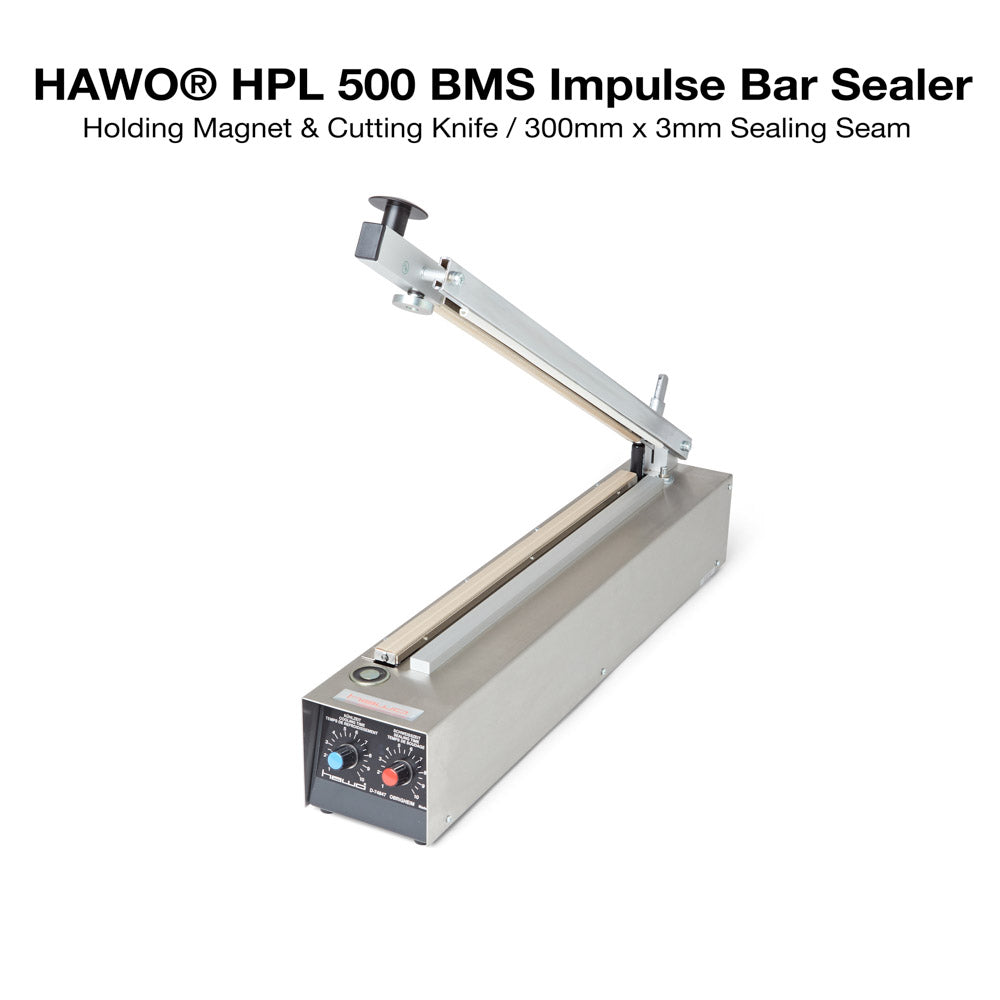 Hawo HPL 300 & 500 BMS Table Top Heat Sealer Valdamarkdirect.com