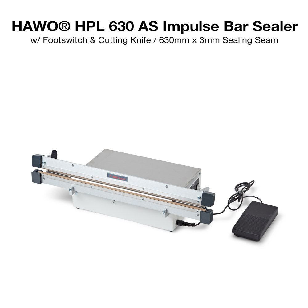 Hawo HPL 450, 630 & 1000 AS Bar Sealer Foot Operated Impulse Sealer Valdamarkdirect.com