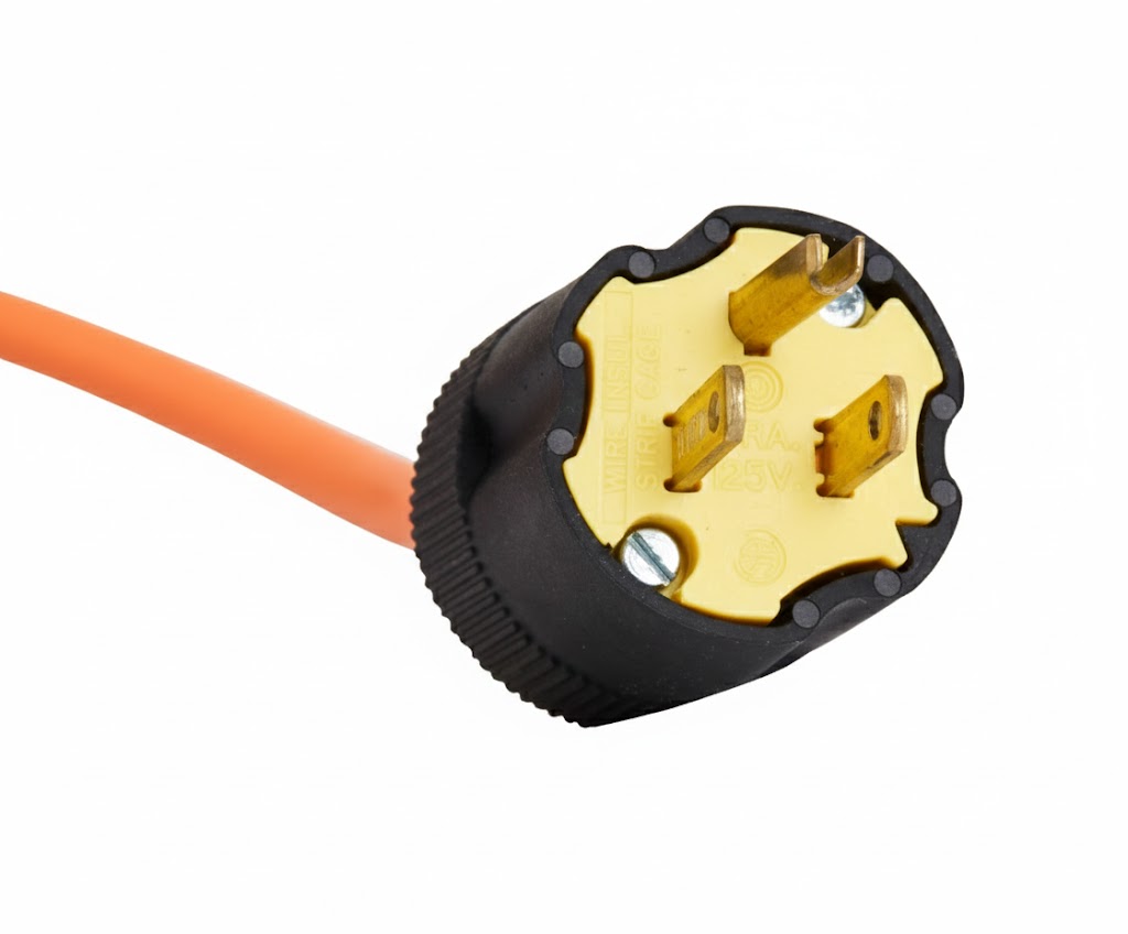 115V Plug Cable Spare Part For HAWO HPL WSZ/WVM 300 & 400 Hand Held Heat Sealer Tongs | Machine To Wall Fitted US Type B 100 – 127v  W/Open End for Wiring | Single Part Item 3.2 MTR Length